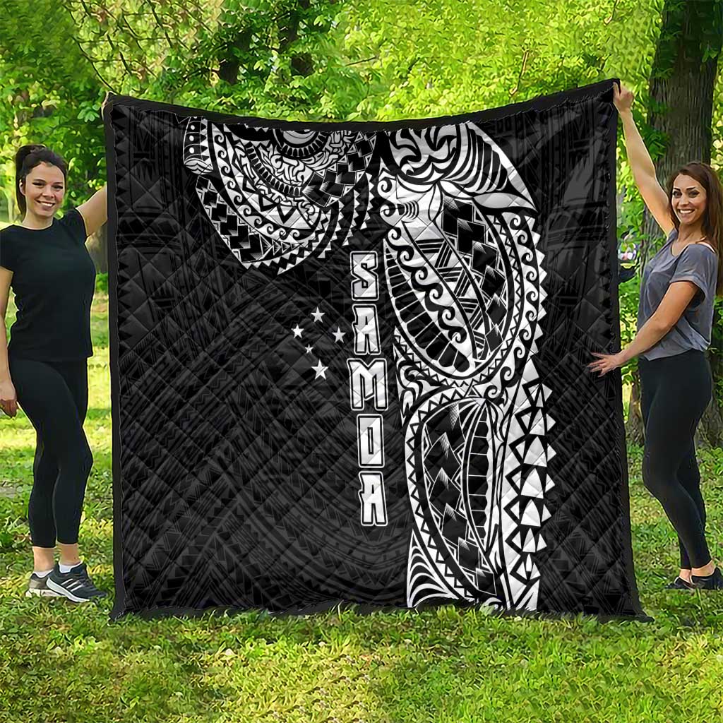 Samoa 685 Art Traditional Tattoo Pattern Quilt Black Color LT03 - Polynesian Pride