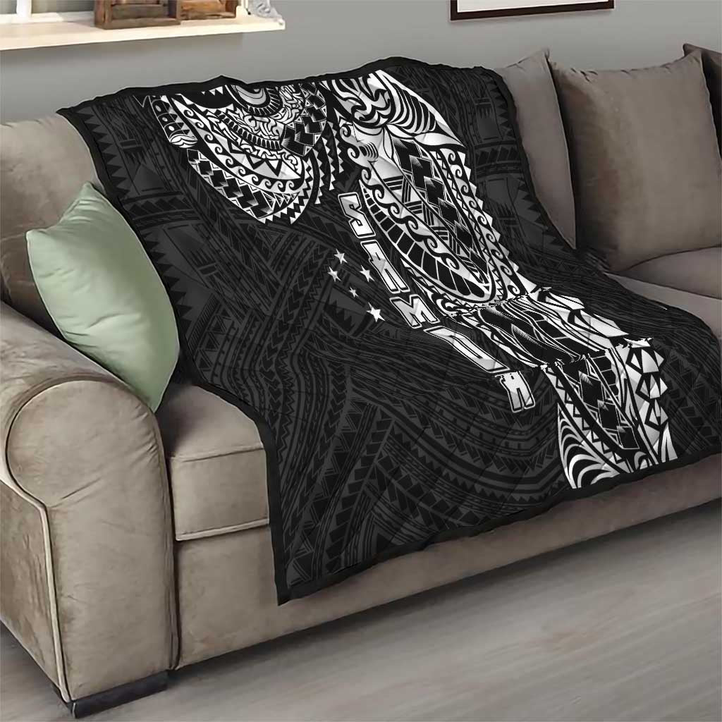 Samoa 685 Art Traditional Tattoo Pattern Quilt Black Color LT03 - Polynesian Pride