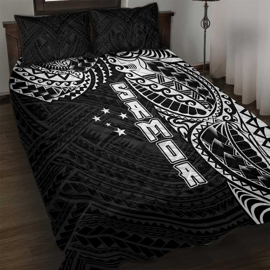 Samoa 685 Art Traditional Tattoo Pattern Quilt Bed Set Black Color LT03 Black - Polynesian Pride