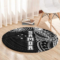 Samoa 685 Art Traditional Tattoo Pattern Round Carpet Black Color LT03 - Polynesian Pride