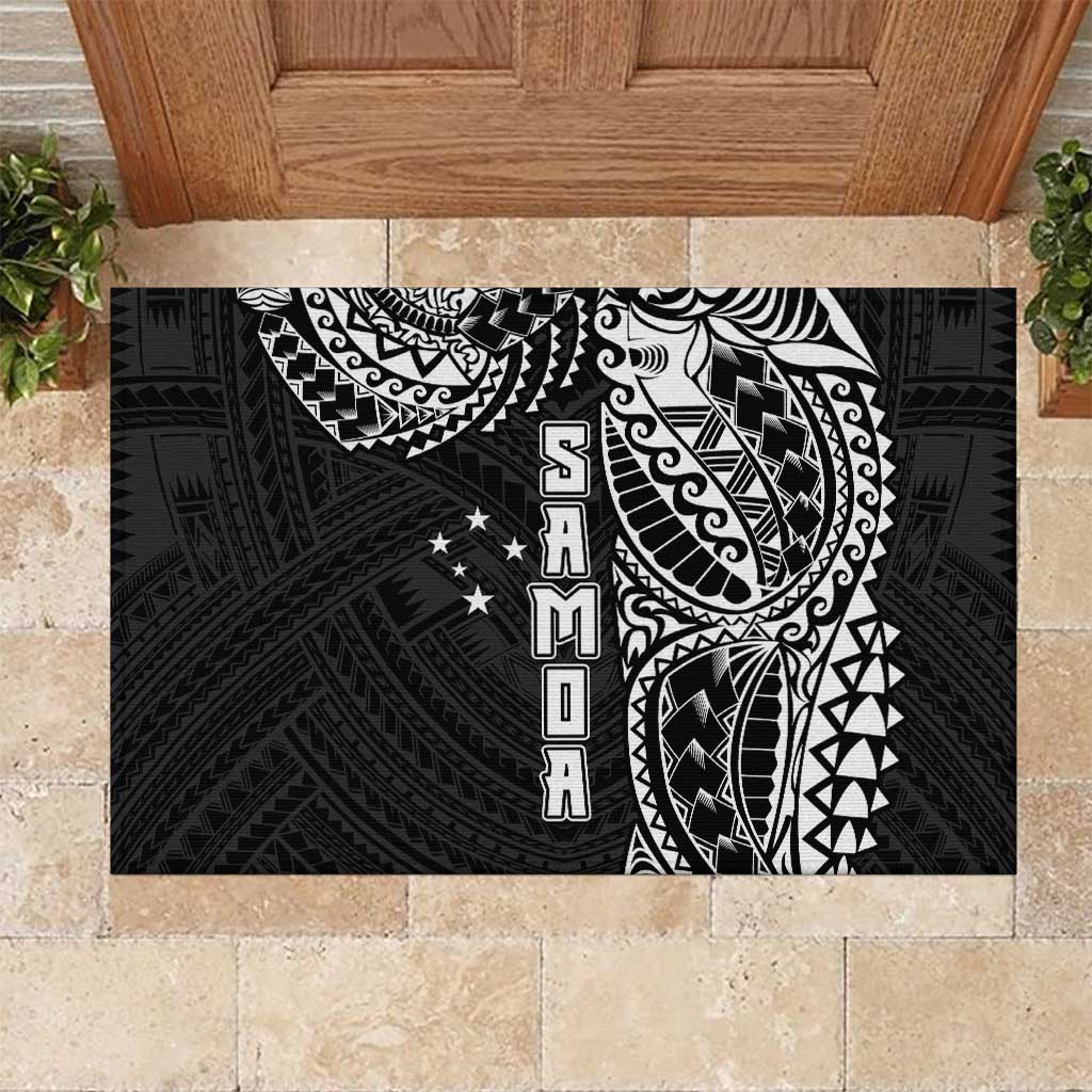 Samoa 685 Art Traditional Tattoo Pattern Rubber Doormat Black Color LT03 Black - Polynesian Pride