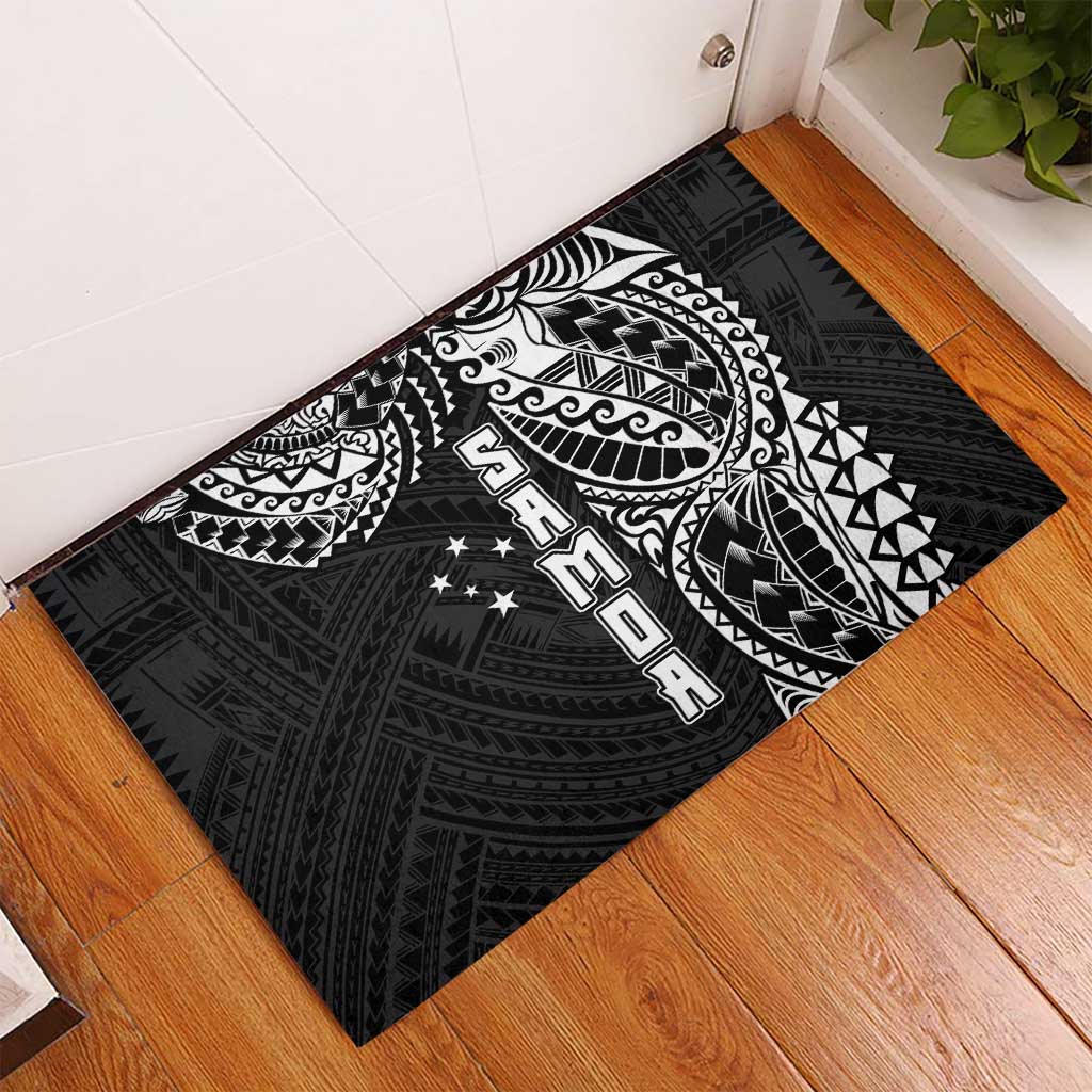 Samoa 685 Art Traditional Tattoo Pattern Rubber Doormat Black Color LT03 - Polynesian Pride