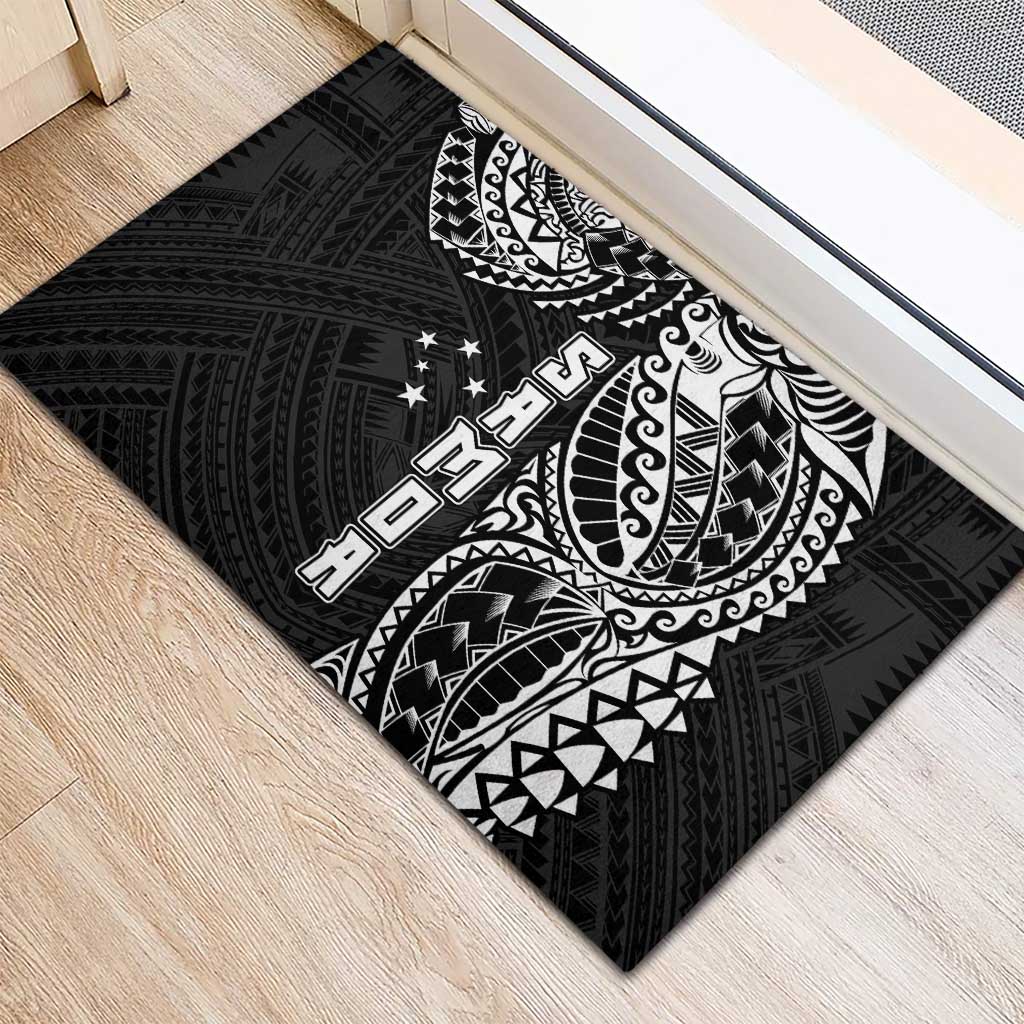 Samoa 685 Art Traditional Tattoo Pattern Rubber Doormat Black Color LT03 - Polynesian Pride