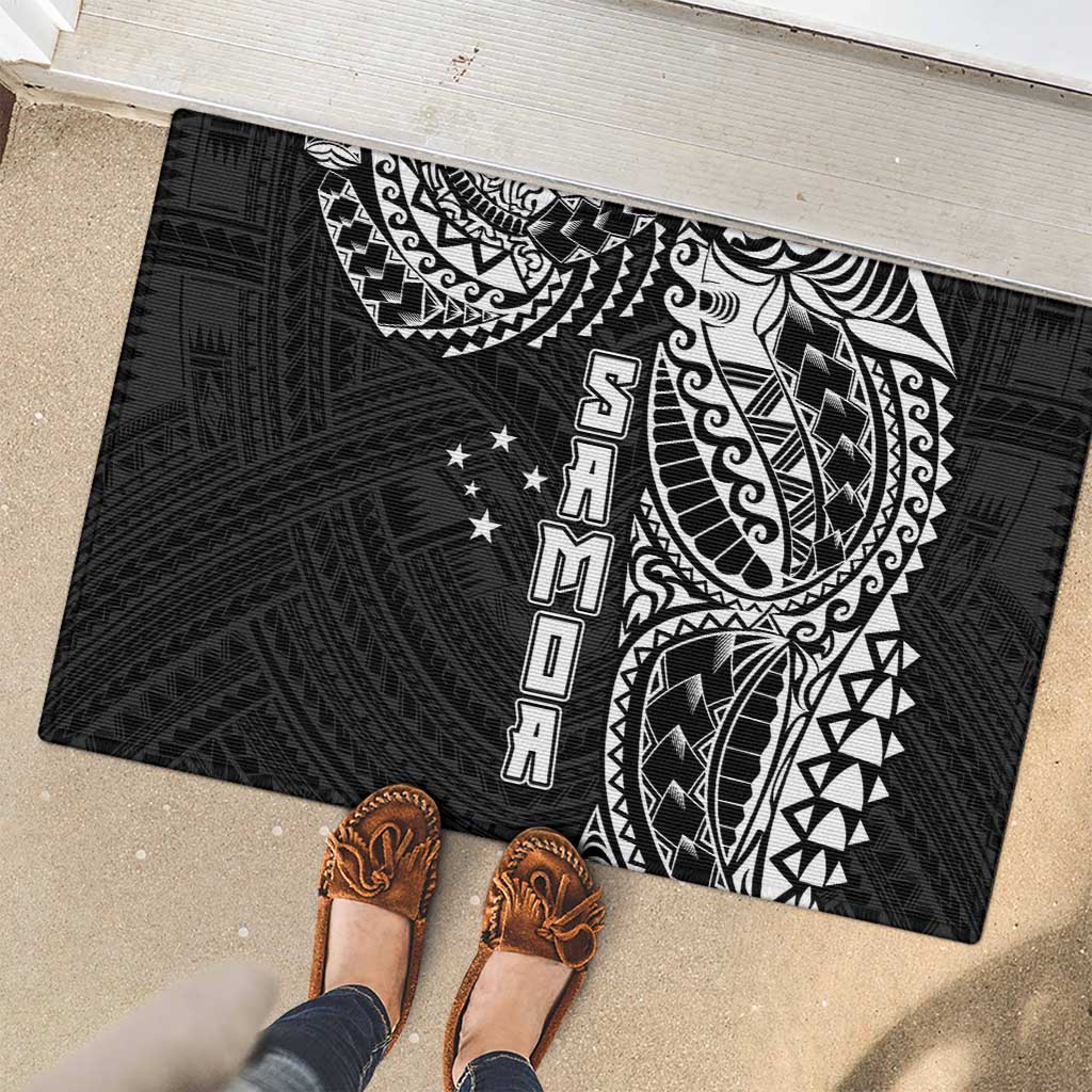Samoa 685 Art Traditional Tattoo Pattern Rubber Doormat Black Color LT03 - Polynesian Pride