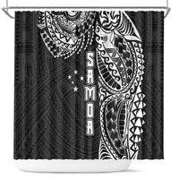 Samoa 685 Art Traditional Tattoo Pattern Shower Curtain Black Color LT03 Black - Polynesian Pride