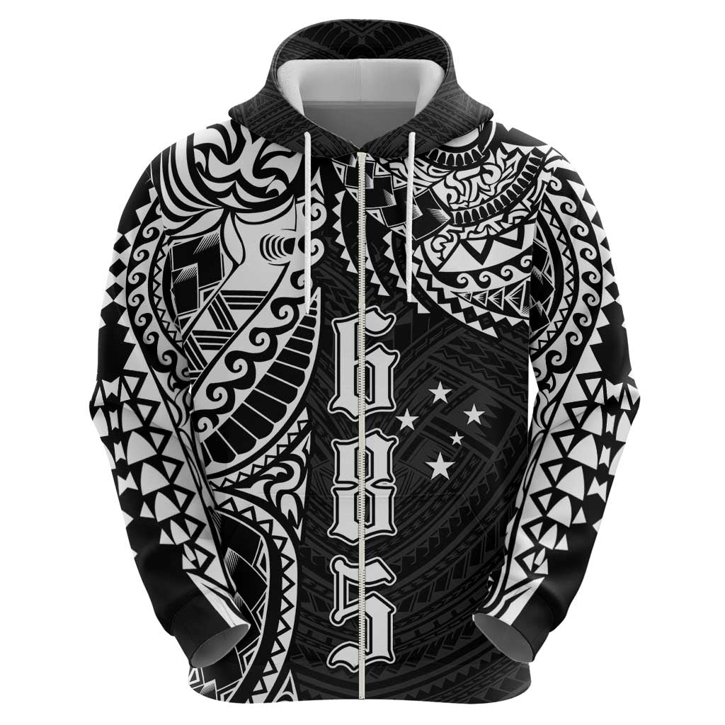 Samoa 685 Art Traditional Tattoo Pattern Zip Hoodie Black Color