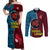 Bintangor Goroka Lahanis Rugby Couples Matching Off Shoulder Maxi Dress and Long Sleeve Button Shirts Papua New Guinea Polynesian Tattoo LT03 Red - Polynesian Pride