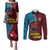 Bintangor Goroka Lahanis Rugby Couples Matching Puletasi Dress and Long Sleeve Button Shirts Papua New Guinea Polynesian Tattoo LT03 Red - Polynesian Pride