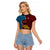 Bintangor Goroka Lahanis Rugby Raglan Cropped T Shirt Papua New Guinea Polynesian Tattoo LT03 Female Red - Polynesian Pride