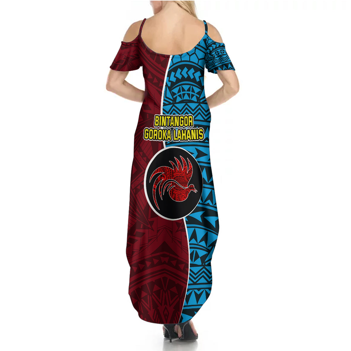 Bintangor Goroka Lahanis Rugby Summer Maxi Dress Papua New Guinea Polynesian Tattoo LT03 - Polynesian Pride