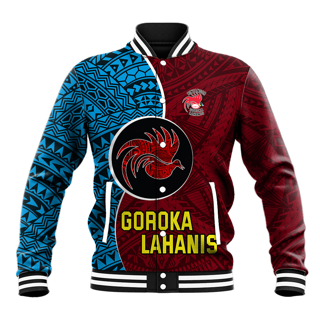 Custom Bintangor Goroka Lahanis Rugby Baseball Jacket Papua New Guinea Polynesian Tattoo LT03 Unisex Red - Polynesian Pride