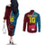 Custom Bintangor Goroka Lahanis Rugby Couples Matching Off The Shoulder Long Sleeve Dress and Long Sleeve Button Shirts Papua New Guinea Polynesian Tattoo LT03 - Polynesian Pride