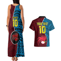 Custom Bintangor Goroka Lahanis Rugby Couples Matching Tank Maxi Dress and Hawaiian Shirt Papua New Guinea Polynesian Tattoo LT03 - Polynesian Pride