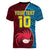 Custom Bintangor Goroka Lahanis Rugby Women V Neck T Shirt Papua New Guinea Polynesian Tattoo LT03 - Polynesian Pride