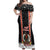 Vanuatu Christmas Off Shoulder Maxi Dress Polynesian Tribal Snow Style LT03 Women Black - Polynesian Pride
