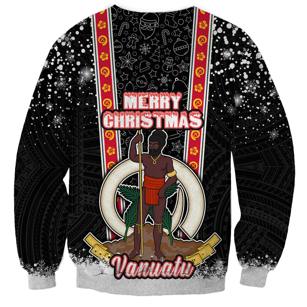 Vanuatu Christmas Sweatshirt Polynesian Tribal Snow Style LT03 - Polynesian Pride
