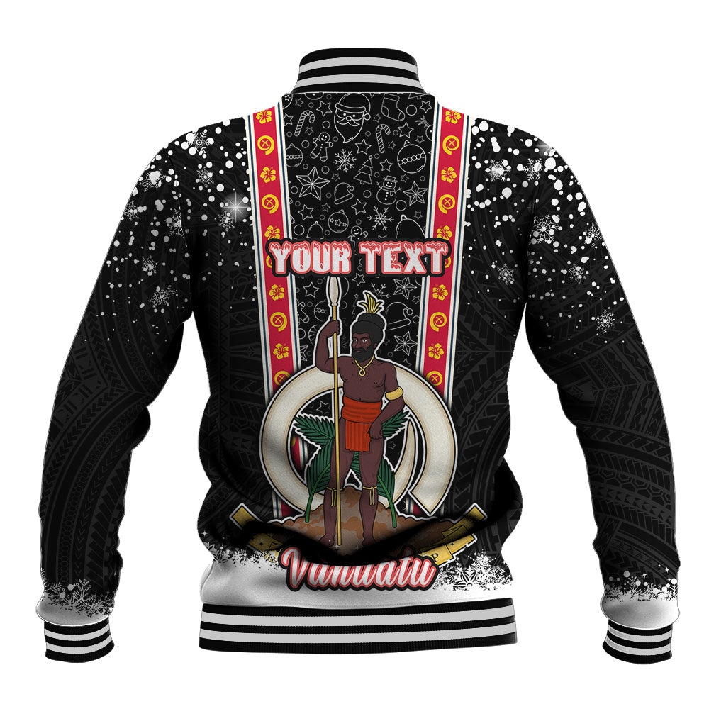 Personalised Vanuatu Christmas Baseball Jacket Polynesian Tribal Snow Style LT03 - Polynesian Pride