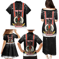 Personalised Vanuatu Christmas Family Matching Puletasi Dress and Hawaiian Shirt Polynesian Tribal Snow Style LT03 - Polynesian Pride