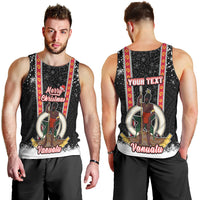 Personalised Vanuatu Christmas Men Tank Top Polynesian Tribal Snow Style LT03 - Polynesian Pride