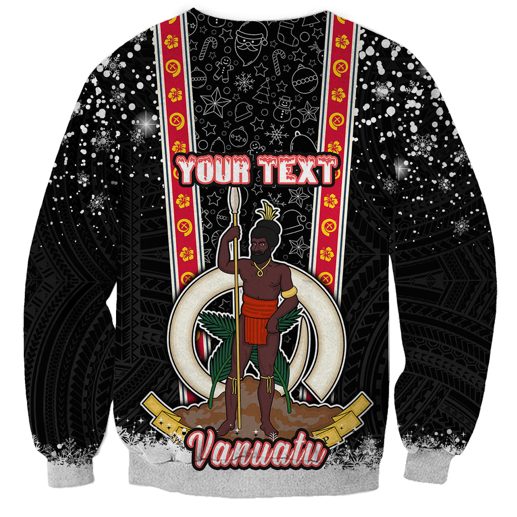 Personalised Vanuatu Christmas Sweatshirt Polynesian Tribal Snow Style LT03 - Polynesian Pride