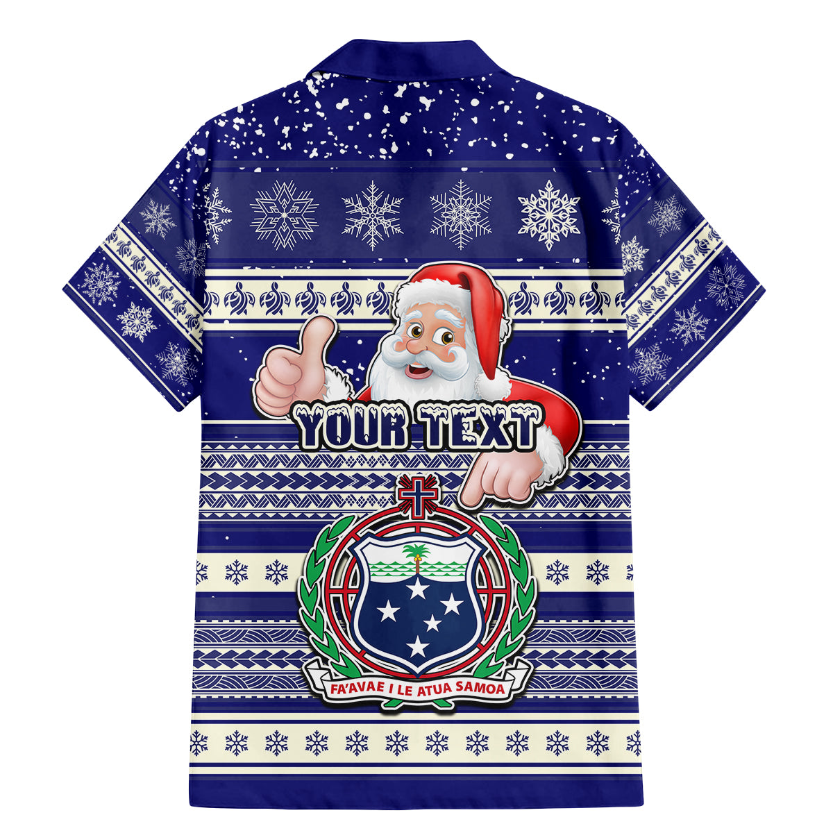 Custom Samoa Christmas Family Matching Mermaid Dress and Hawaiian Shirt The Santa Coat of Arms with Samoa Bracelet Pattern LT03 - Polynesian Pride