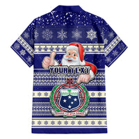 Custom Samoa Christmas Family Matching Short Sleeve Bodycon Dress and Hawaiian Shirt The Santa Coat of Arms with Samoa Bracelet Pattern LT03 - Polynesian Pride