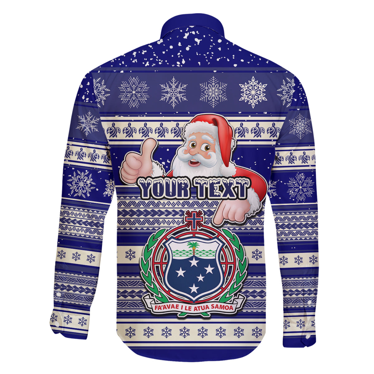 Custom Samoa Christmas Family Matching Summer Maxi Dress and Hawaiian Shirt The Santa Coat of Arms with Samoa Bracelet Pattern LT03 - Polynesian Pride