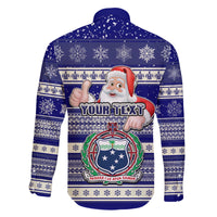 Custom Samoa Christmas Family Matching Tank Maxi Dress and Hawaiian Shirt The Santa Coat of Arms with Samoa Bracelet Pattern LT03 - Polynesian Pride