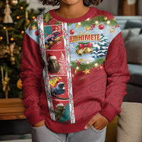 New Zealand Merry Christmas Kid Ugly Christmas Sweater Maori Animals, Koru Tattoo - Red Xmas Style