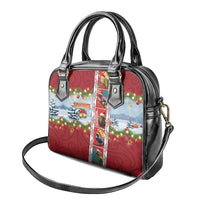 New Zealand Merry Christmas Shoulder Handbag Maori Animals, Koru Tattoo - Red Xmas Style