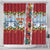 New Zealand Merry Christmas Shower Curtain Maori Animals, Koru Tattoo - Red Xmas Style