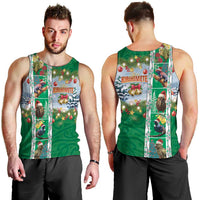 New Zealand Merry Christmas Men Tank Top Maori Animals, Koru Tattoo - Green Xmas Style