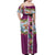 New Zealand Merry Christmas Off Shoulder Maxi Dress Maori Animals, Koru Tattoo - Pink Xmas Style