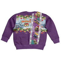 New Zealand Merry Christmas Kid Ugly Christmas Sweater Maori Animals, Koru Tattoo - Purple Xmas Style