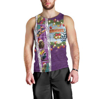 New Zealand Merry Christmas Men Tank Top Maori Animals, Koru Tattoo - Purple Xmas Style