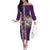 New Zealand Merry Christmas Off The Shoulder Long Sleeve Dress Maori Animals, Koru Tattoo - Purple Xmas Style