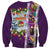 New Zealand Merry Christmas Sweatshirt Maori Animals, Koru Tattoo - Purple Xmas Style