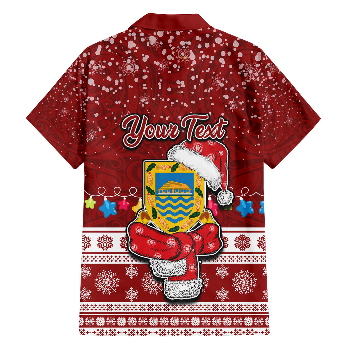 Personalised Tuvalu Christmas Family Matching Off Shoulder Long Sleeve Dress and Hawaiian Shirt Snowman and Tuvalu Coat of Arms Maori Tribal Xmas Style LT03 - Polynesian Pride