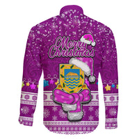 Tuvalu Christmas Family Matching Mermaid Dress and Hawaiian Shirt Snowman Hugs Tuvalu Coat of Arms Maori Pattern Pink Style LT03 - Polynesian Pride
