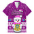 Personalised Tuvalu Christmas Family Matching Short Sleeve Bodycon Dress and Hawaiian Shirt Snowman Hugs Tuvalu Coat of Arms Maori Pattern Pink Style LT03 Dad's Shirt - Short Sleeve Pink - Polynesian Pride