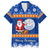 Marshall Islands Christmas Family Matching Long Sleeve Bodycon Dress and Hawaiian Shirt Santa Claus and Coat of Arms Mix Polynesian Xmas Style LT03 Dad's Shirt - Short Sleeve Blue - Polynesian Pride