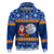Marshall Islands Christmas Hoodie Santa Claus and Coat of Arms Mix Polynesian Xmas Style LT03 Blue - Polynesian Pride