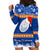 Marshall Islands Christmas Hoodie Dress Santa Claus and Coat of Arms Mix Polynesian Xmas Style LT03 - Polynesian Pride