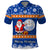 Marshall Islands Christmas Polo Shirt Santa Claus and Coat of Arms Mix Polynesian Xmas Style LT03 Blue - Polynesian Pride