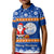 Personalised Marshall Islands Christmas Kid Polo Shirt Santa Claus and Coat of Arms Mix Polynesian Xmas Style LT03 Kid Blue - Polynesian Pride