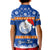 Personalised Marshall Islands Christmas Kid Polo Shirt Santa Claus and Coat of Arms Mix Polynesian Xmas Style LT03 - Polynesian Pride