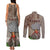 Hawaii Couples Matching Tank Maxi Dress and Long Sleeve Button Shirt Aloha Volcano Mix Kakau Hawaiian Tribal LT03 - Polynesian Pride