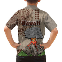 Hawaii Family Matching Long Sleeve Bodycon Dress and Hawaiian Shirt Aloha Volcano Mix Kakau Hawaiian Tribal LT03 - Polynesian Pride