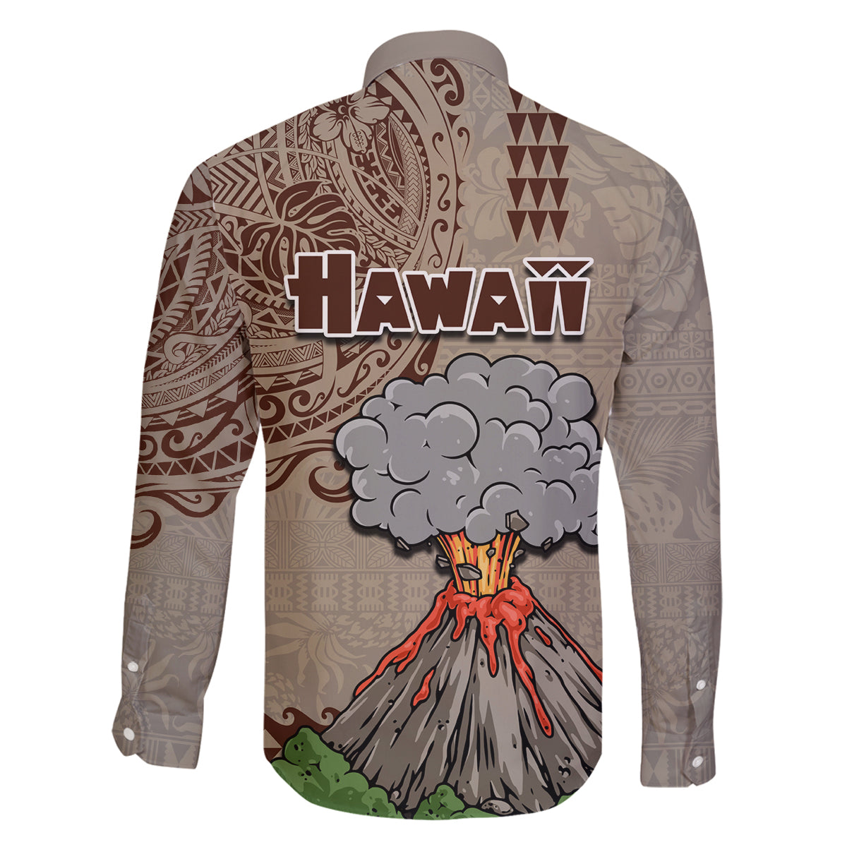 Hawaii Family Matching Mermaid Dress and Hawaiian Shirt Aloha Volcano Mix Kakau Hawaiian Tribal LT03 - Polynesian Pride