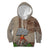 Hawaii Kid Hoodie Aloha Volcano Mix Kakau Hawaiian Tribal LT03 Beige - Polynesian Pride